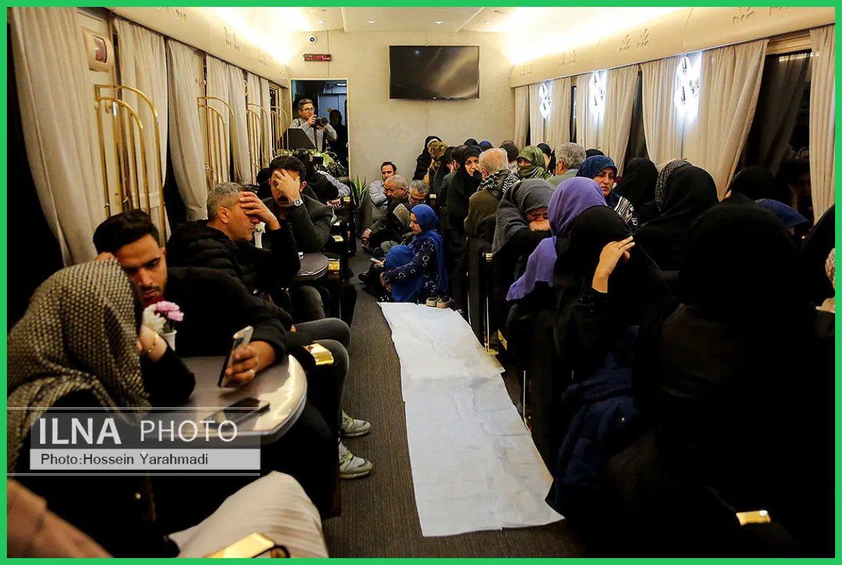 عزاداری شهادت حضرت زهرا(س) در قطار زائران رضوی